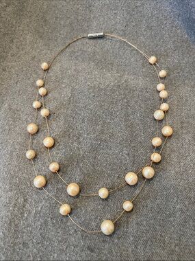 Honora Two-Strand Peach Illusion Necklace